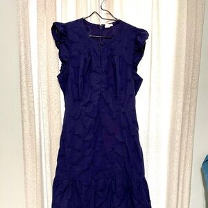 GAP maxi dress, navy, size 16. tiered, ruffle cap sleeve.